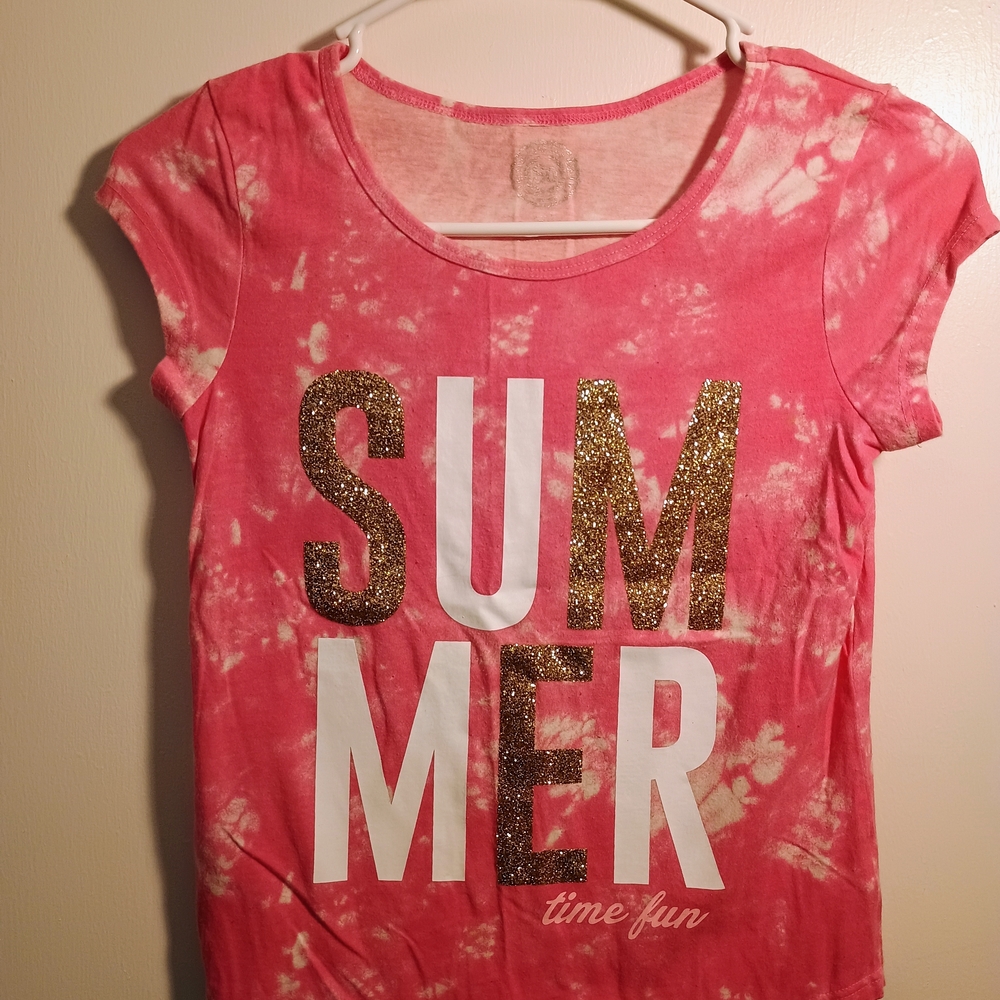 SO Pink Tie-Dye Glitter 'SUMMER' Tee